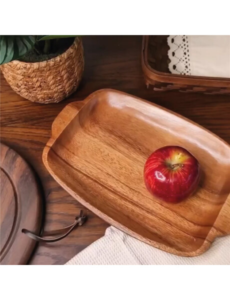 BANDEJA SEMI RECT.C/MANGOS MADERA 30.5X20X2.5CM BANDEJA SEMI RECT.C/MANGOS MADERA 30.5X20X2.5CM