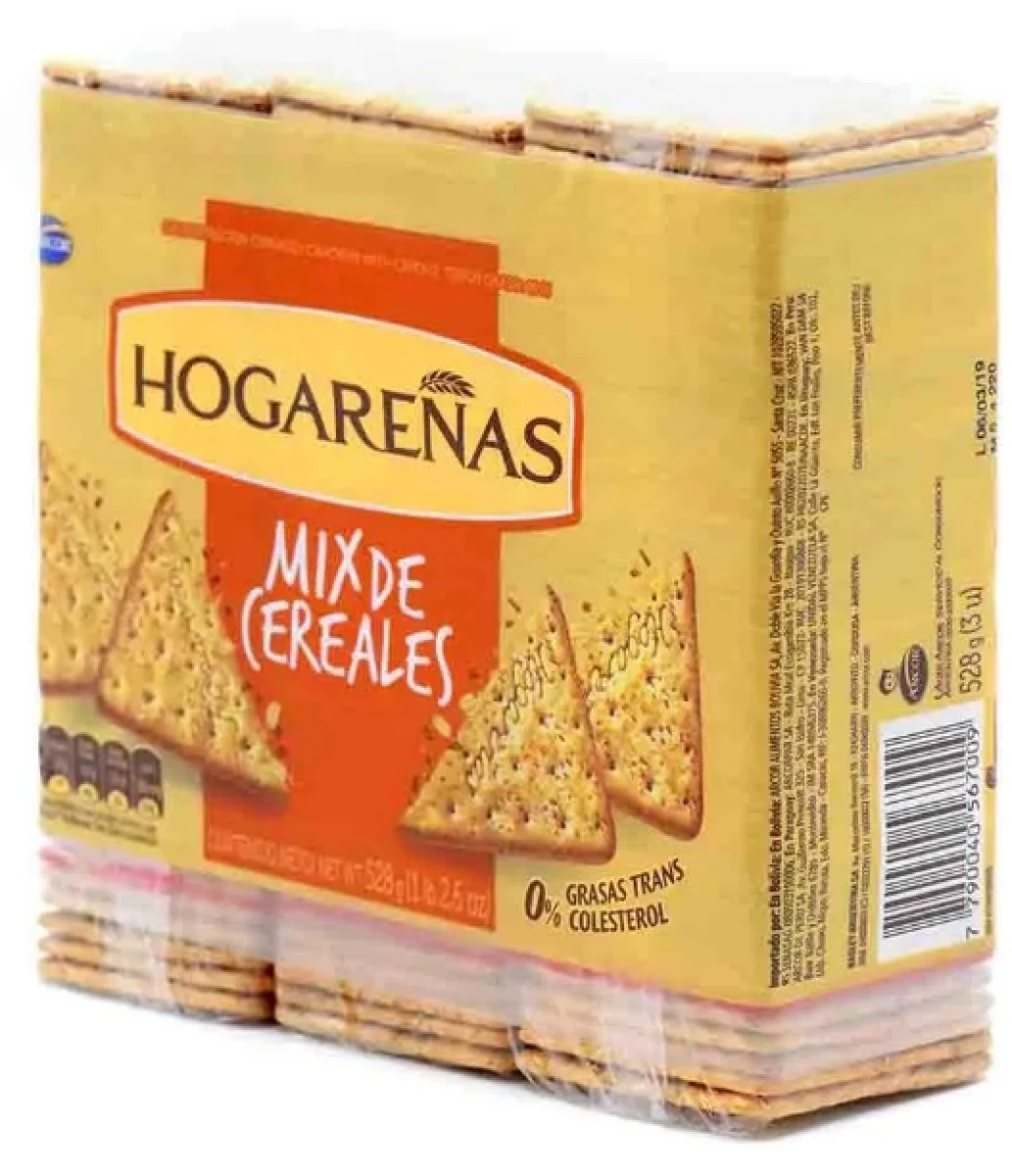 GALLETA HOGAREÑAS PACK X3UN 185G MIX CEREALES 