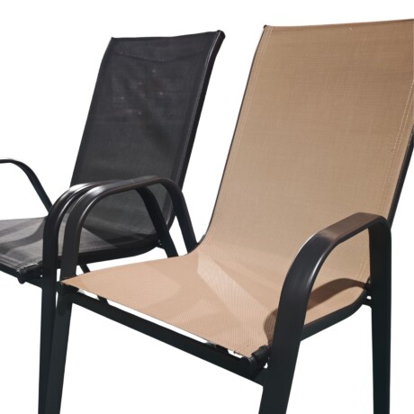 Silla Arye Paysandu beige de aluminio ligero Negro