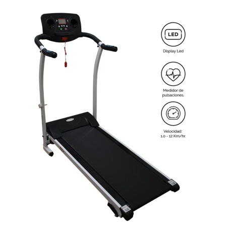 Caminador Trotador Eléctrico Plegable 2.0HP con Monitor LED Negro/blanco