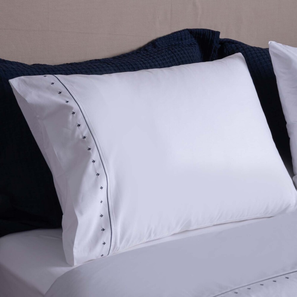 JUEGO DE SABANAS KING ALGODON BLANCO EMBRO 200H