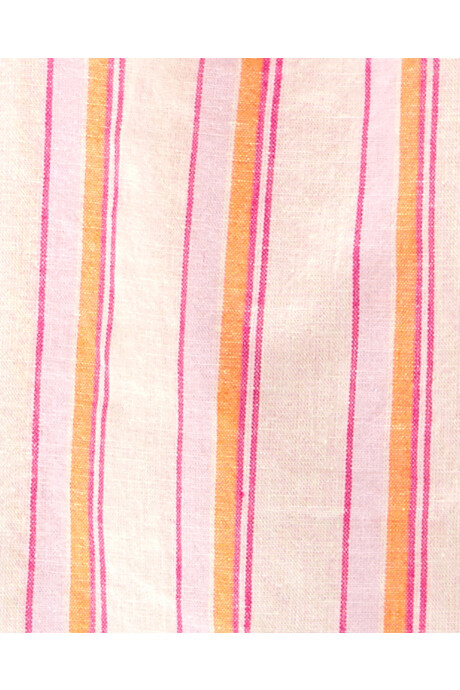 Set dos piezas, short de chambray y blusa de lino, diseño a rayas. Talles 6-24M Sin color