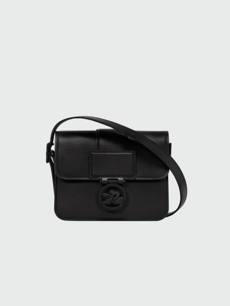Longchamp -Cartera de cuero con solapa, Box-trot Negro