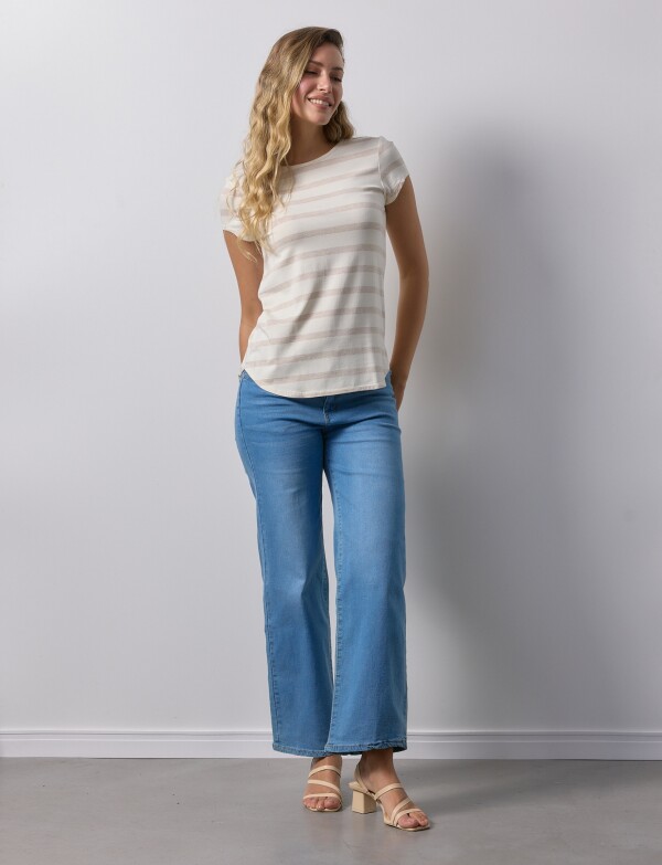Remera Modal Lineas BEIGE