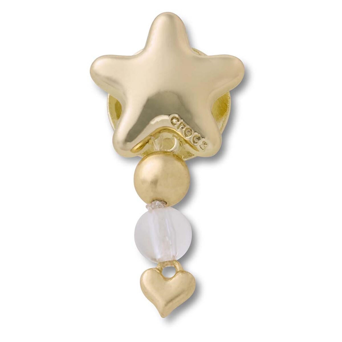 Jibbitz Gold Star with Heart Dangle 