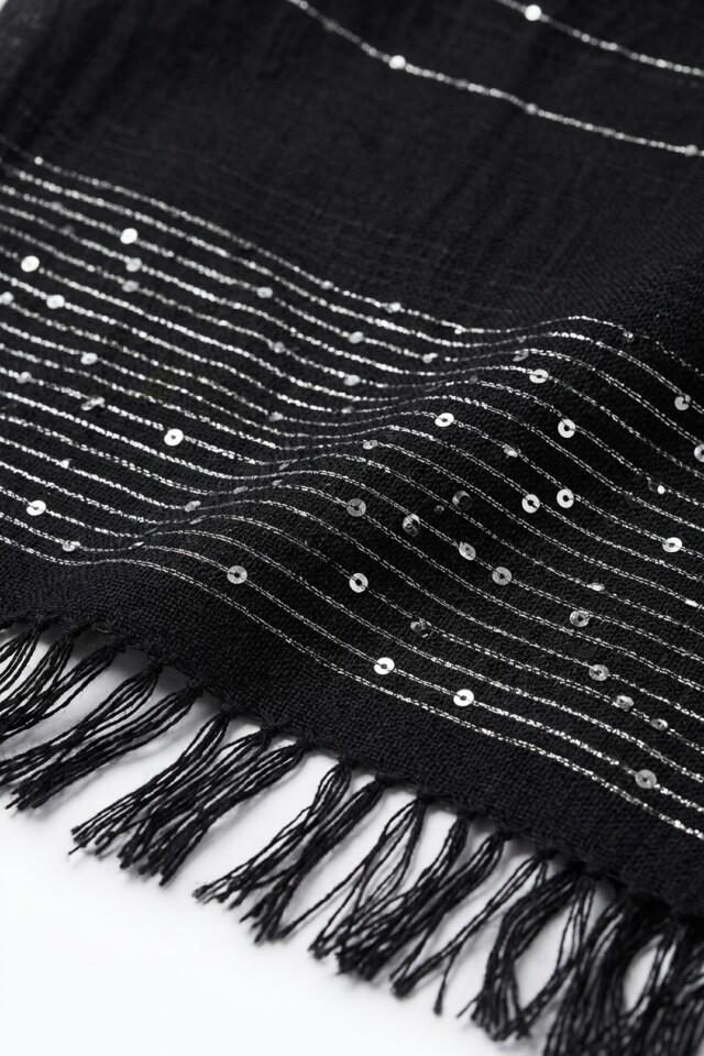 Pashmina brillos negro