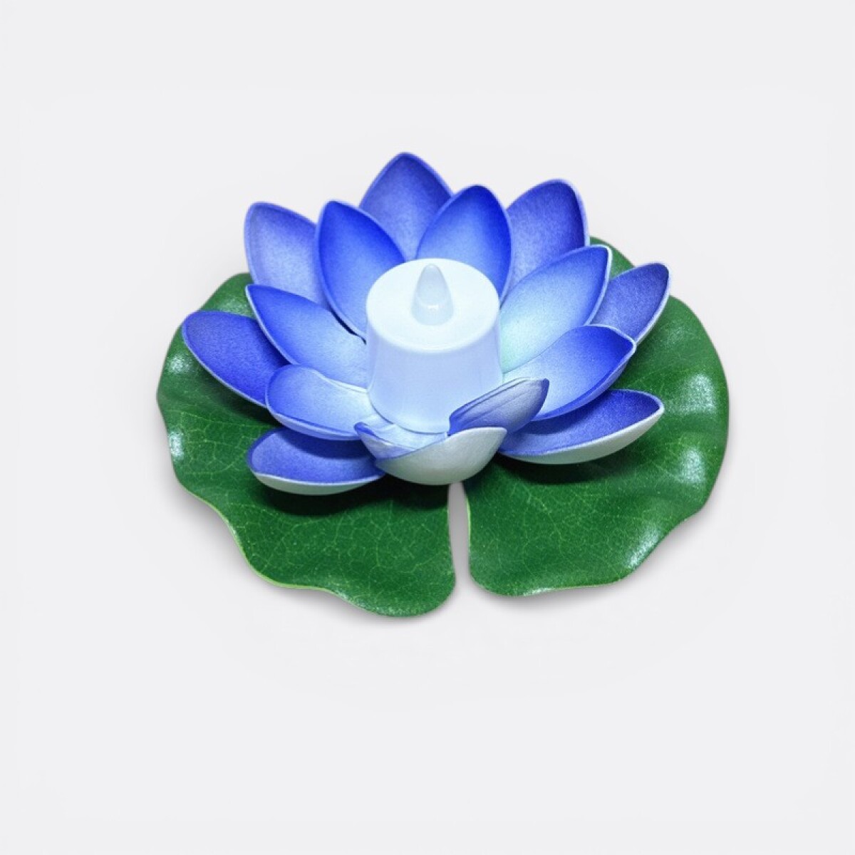Flor De Loto Decorativa Con Luz 18cm - Azul 