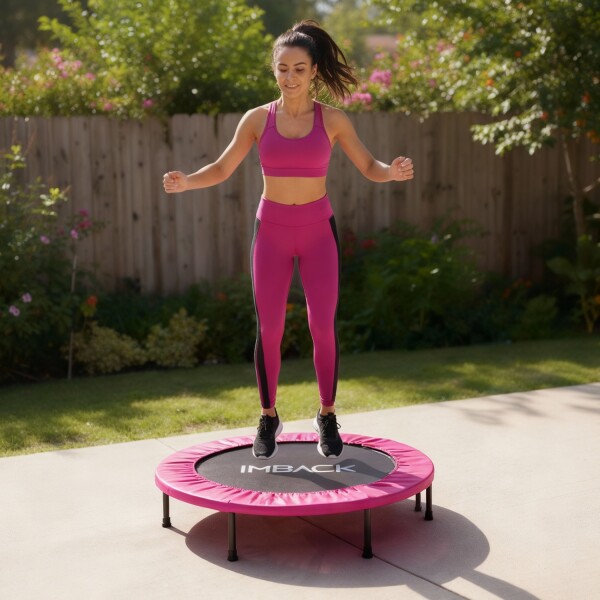 Mini Trampolin Plegable Cama Elástica Saltarín Fitness 102 Cm IMBACK Color Rosa Mini Trampolin Plegable Cama Elástica Saltarín Fitness 102 Cm IMBACK Color Rosa