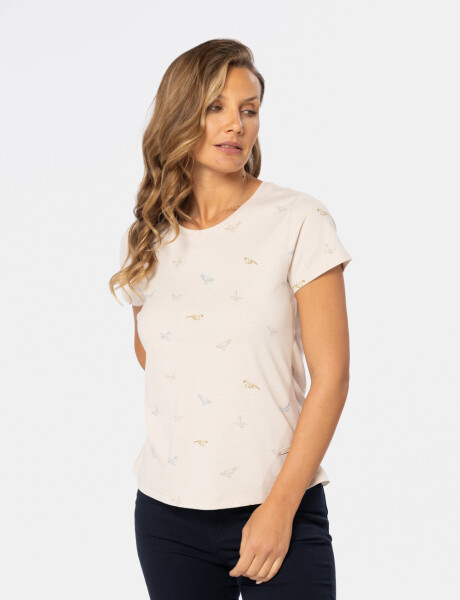 REMERA ESTAMPADA Beige