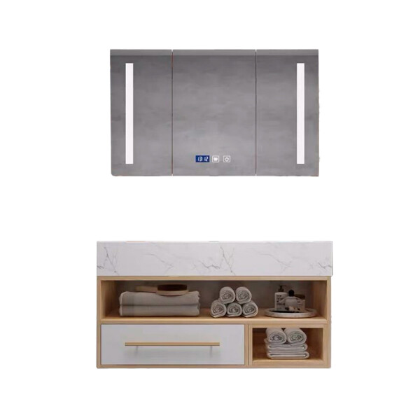 MUEBLE DE BAÑO MODELO OY1059-80W / MUEBLE + BACHA + ESPEJO LED - 80 cm Mueble De Baño Modelo Oy1059-80w / Mueble + Bacha + Espejo Led - 80 Cm