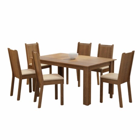 Juego de comedor Mesa de madera y 6 sillas rústicas Juego de comedor Mesa de madera y 6 sillas rústicas