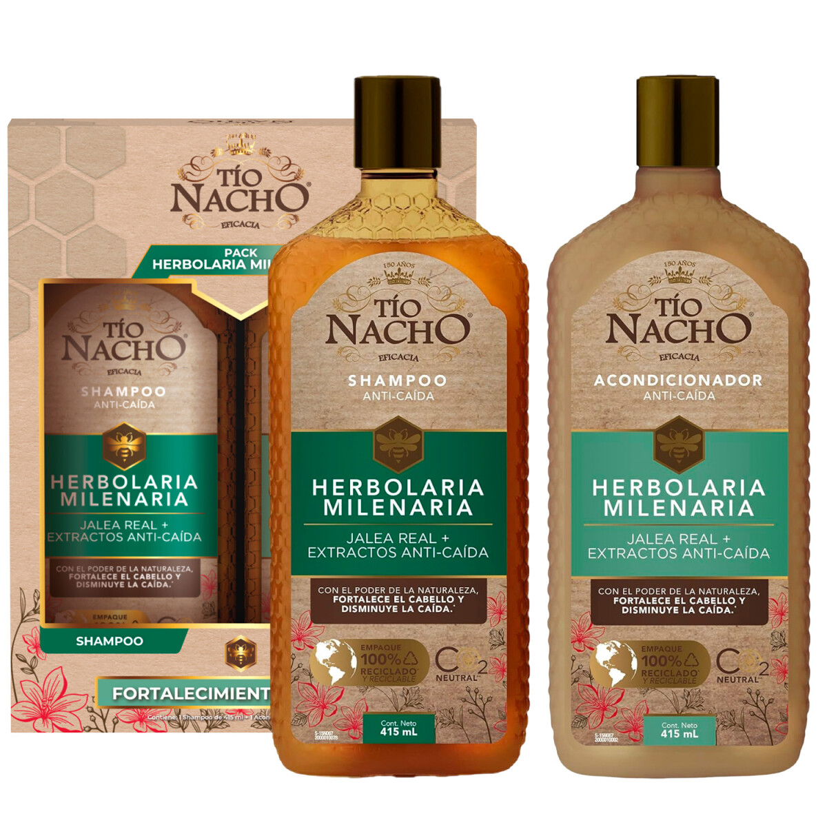 Pack Shampoo + Acondicionador Tio Nacho 415ml - HERBOLARIA MILENARIA 