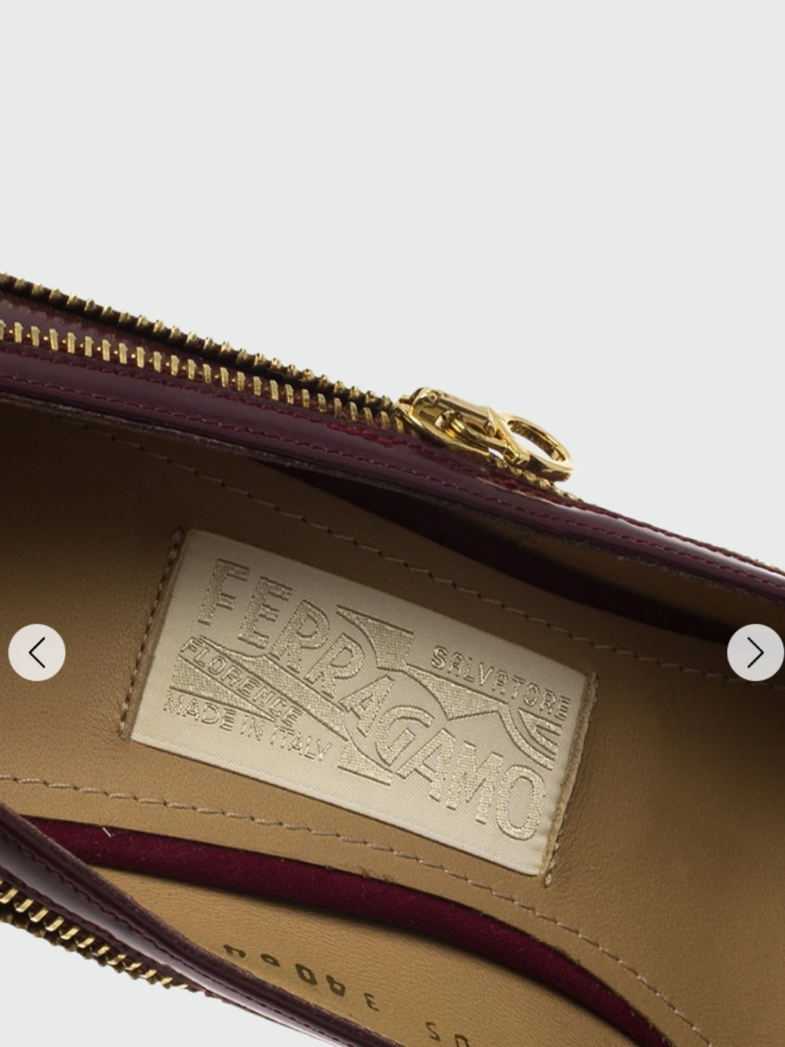 Salvatore Ferragamo, Calzado de cuero, RORY Bordó