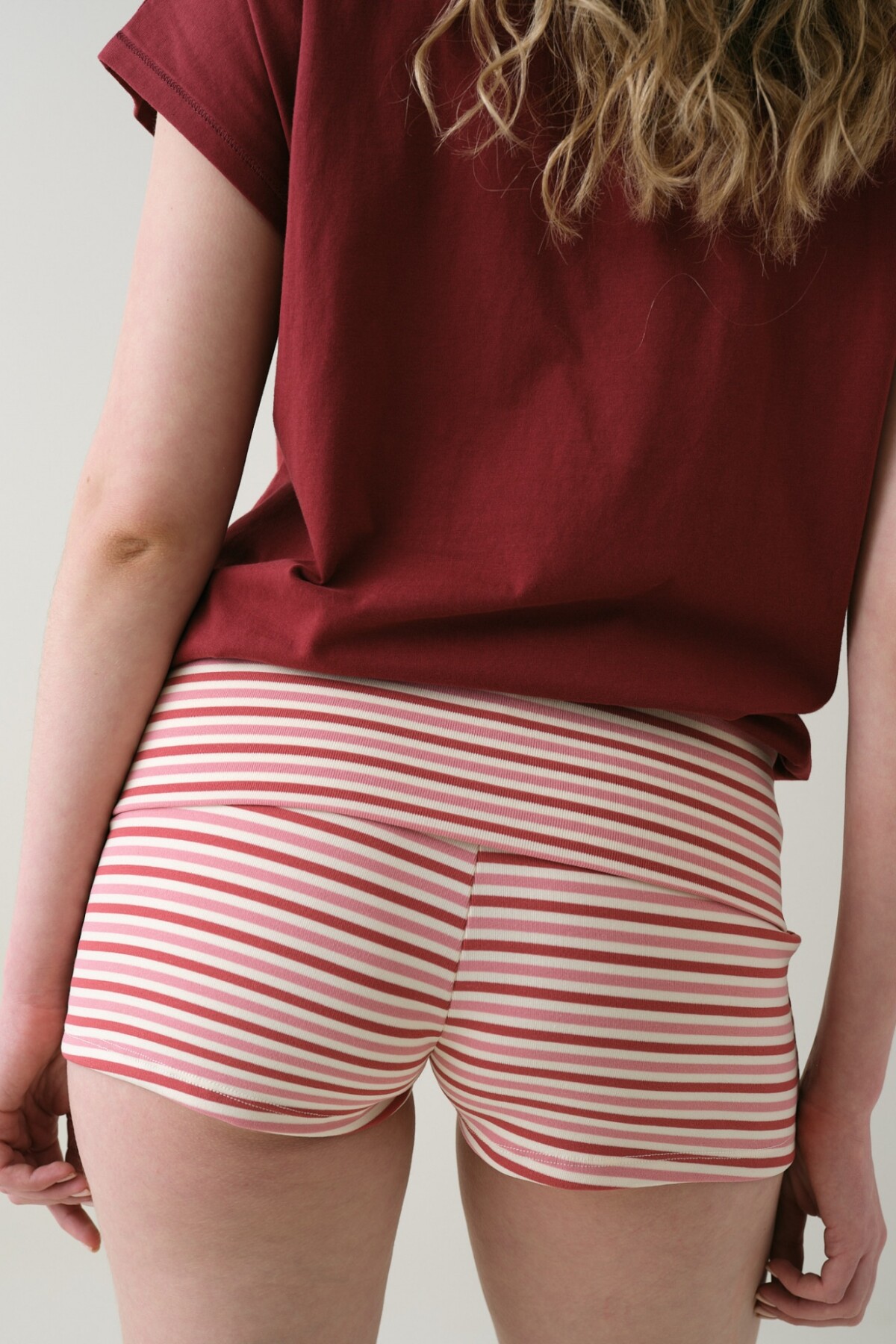 Short Algodón Rayado Rosado