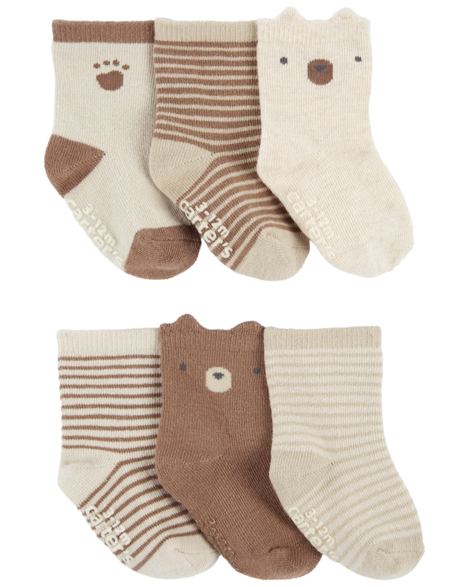 Pack seis pares de medias de algodón, diseño oso Pack seis pares de medias de algodón, diseño oso