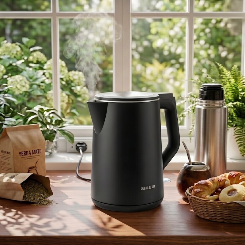 Jarra Eléctrica 1,5L AIWA Acero Doble Capa | AWJD4103 Jarra Eléctrica 1,5L AIWA Acero Doble Capa | AWJD4103