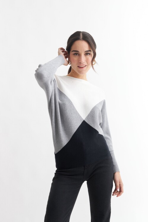 Sweater geométrico GRIS