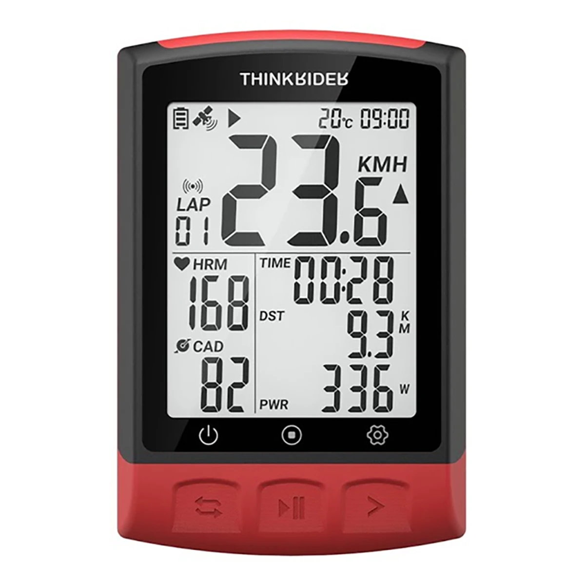 Thinkrider - Ciclocomputador Gps Bike Computer BC108 - IPX7. Gps / Beidou. Ant+ / Bluetooth Ble. 