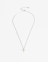 Cadena Corta con Dije Strass Cadena Con Dije Plata 925 Y Cubic - Plateado