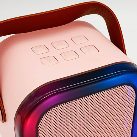 Set Micrófono Parlante Karaoke + Reloj Smartwatch Rosa