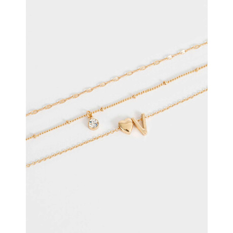 Collar Corto De Inicial ''e'' Dorado