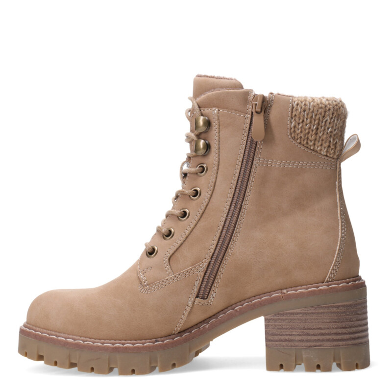 Botas de Mujer Miss Carol LAURION acordonada con Taco Beige