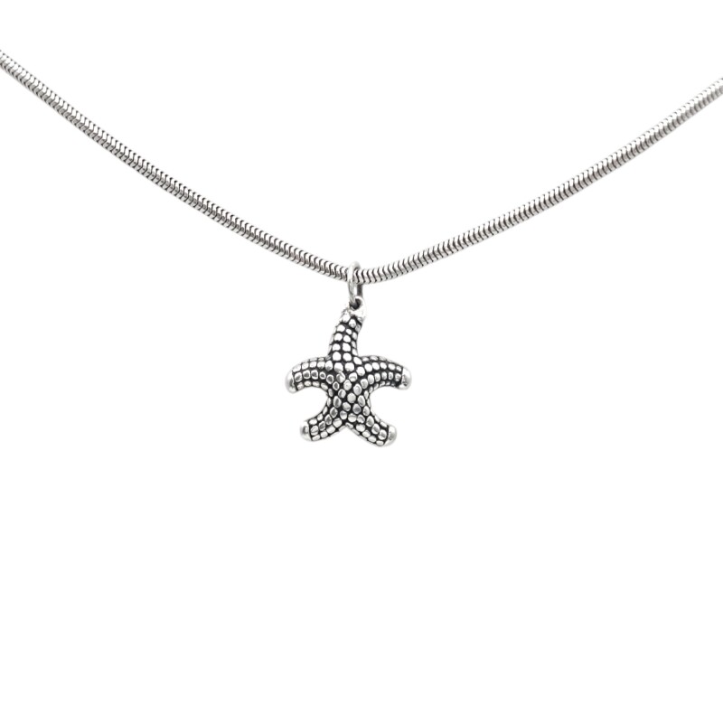 Dije Colgante Estrella de Mar-Plata 925 quemada inflada-Sin Piedra-CP3360 Sinpiedra