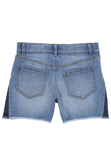 Short jean con piezas laterales Sin color