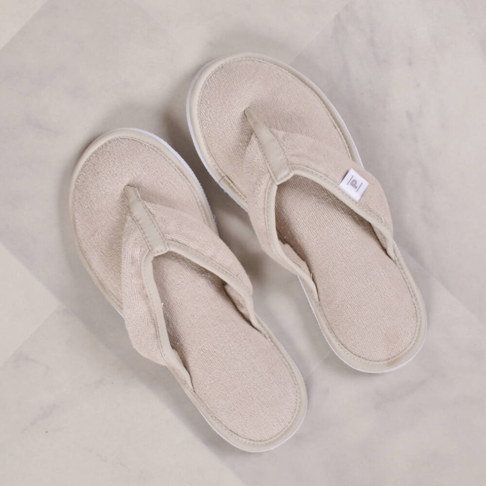 Zapatilla de Cama Velour Beige M