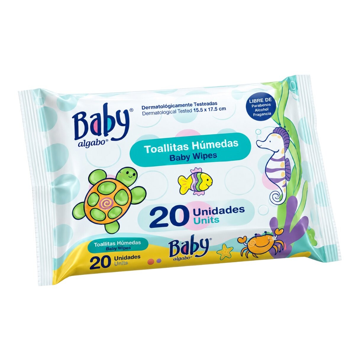 TOALLITAS HUMEDAS BABY ALGABO 20 UNID FLOW C/S 