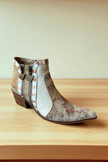Bota Eva Jaspeado Cobre Y Natural Con Arte Pintado A Mano Bota Eva Jaspeado Cobre Y Natural Con Arte Pintado A Mano