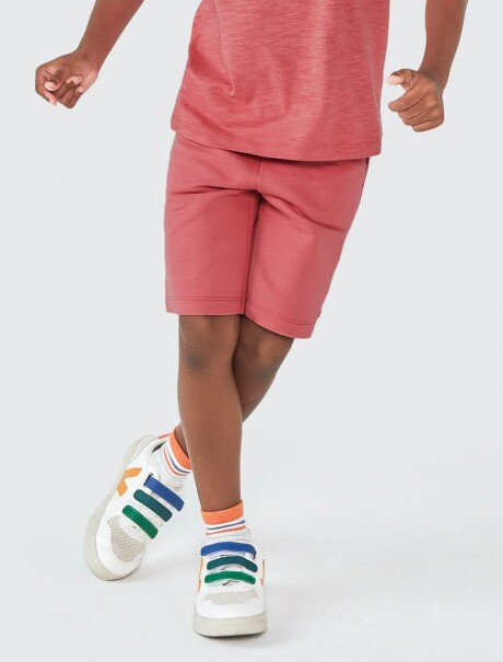 BERMUDA BÁSICA DE NIÑO EN ALGODÓN ROJO