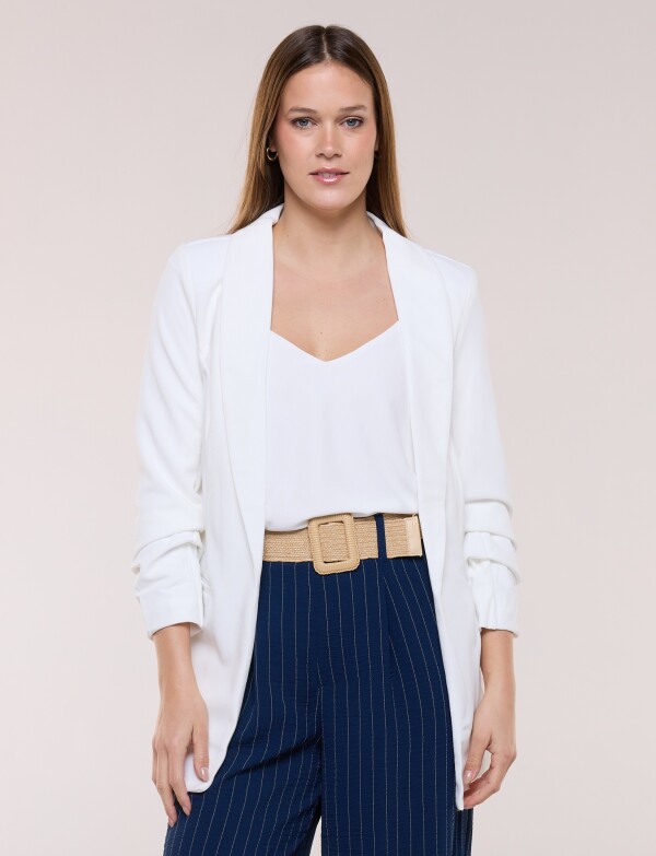 Blazer Crepe Manga Fruncida CRUDO