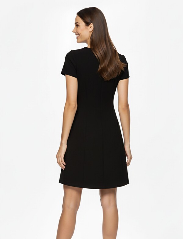 Vestido Combinado Eco Cuero NEGRO