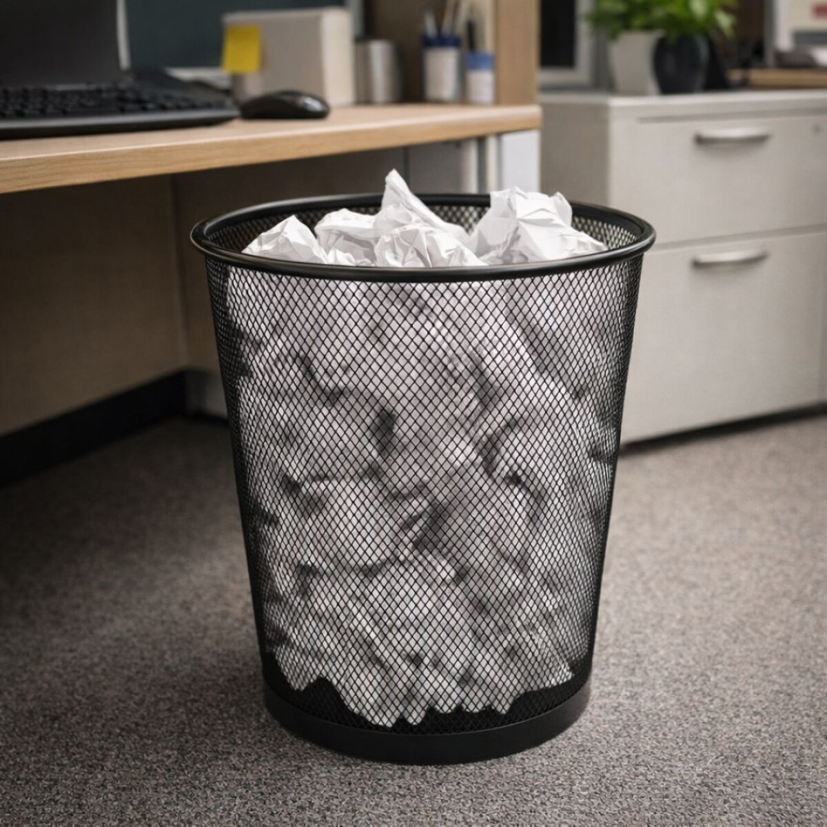 PAPELERA TACHO DE ESCRITORIO DE METAL 