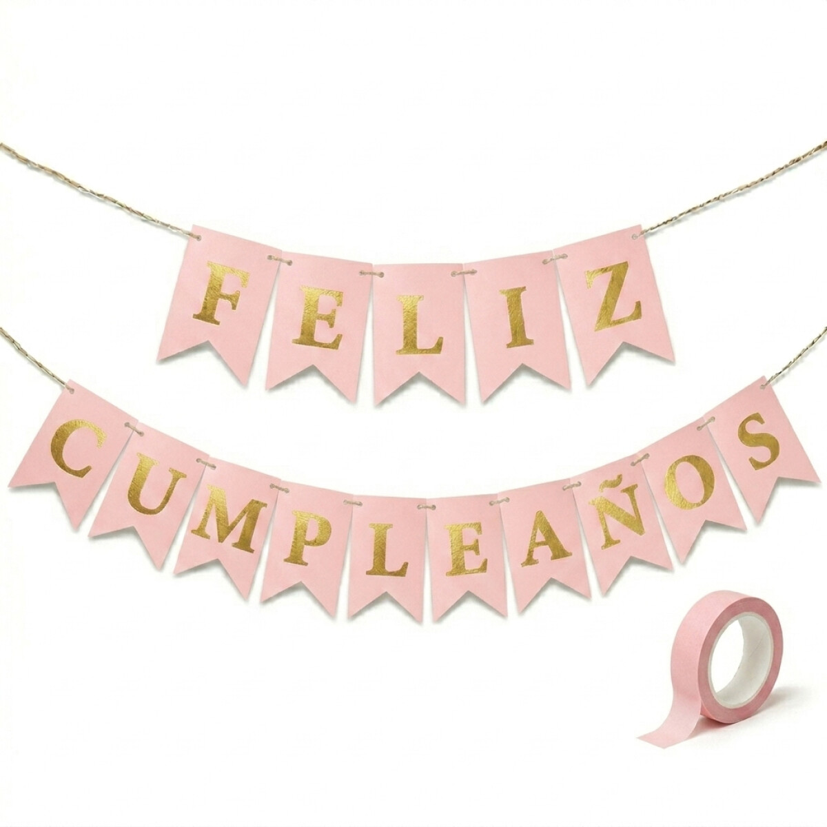 Cartel Feliz Cumple - Rosado 