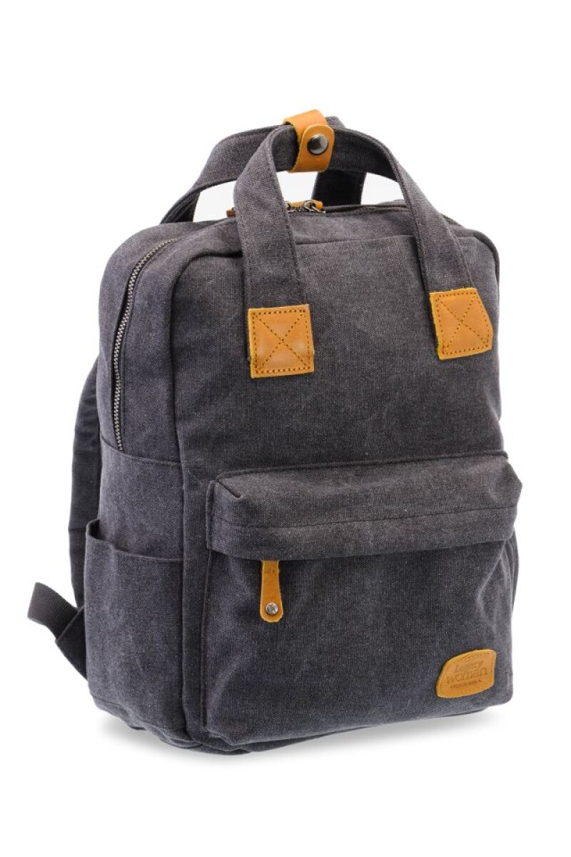 MOCHILA EN CANVAS - Negro 