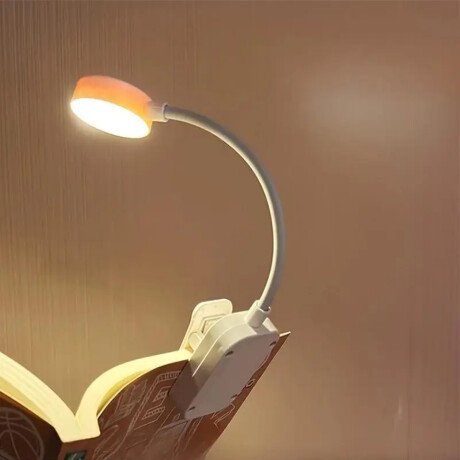 Lámpara de lectura portátil con pinza Blanco