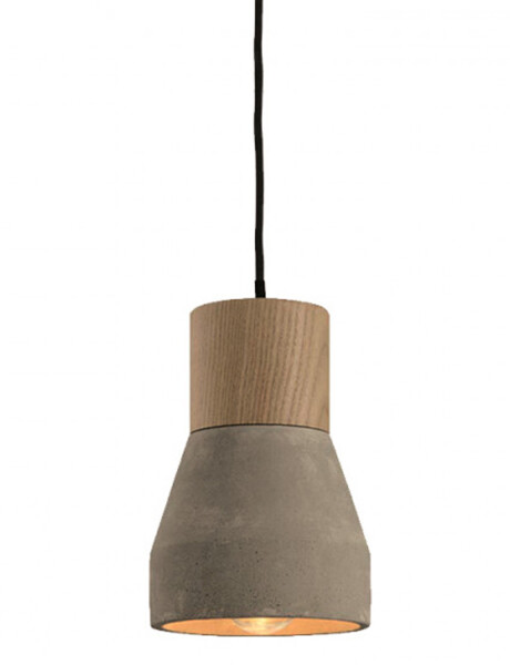 Lámpara colgante Ixec símil concreto con madera Lámpara colgante Ixec símil concreto con madera