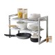 Estante Organizador Cocina 2 Niveles Ajustable Expendible Gris claro Estante Organizador Cocina 2 Niveles Ajustable Expendible Gris claro