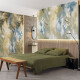 Porcelanto 120x278 tonos beige y azules con FLORES 000