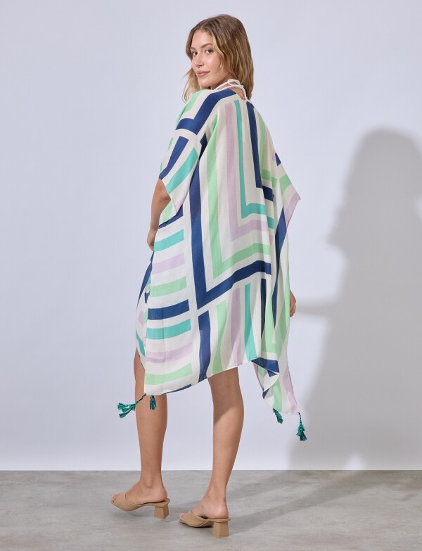 Kimono Lineas MULTI/AZUL