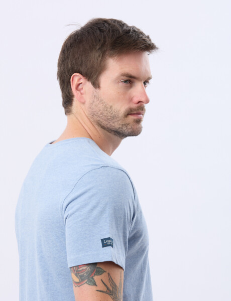 REMERA BÁSICA DE ALGODÓN Azul Melange