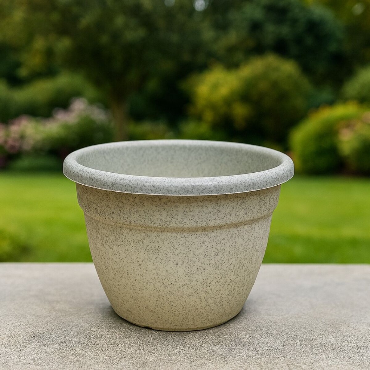 MACETA REDONDA 14CM GRIS 
