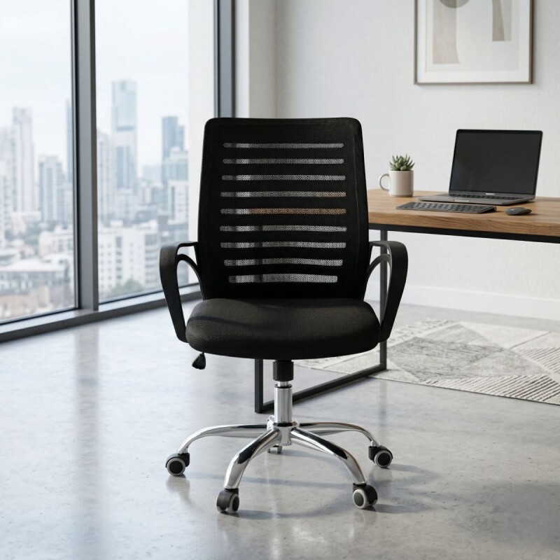 SILLA GIRATORIA NEGRA P/OFICINA Unica