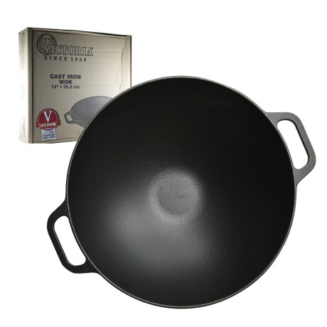 Wok Hierro Esmaltado 35cm C/Asas (5507) Ref.30926/35020 Vict NEGRO