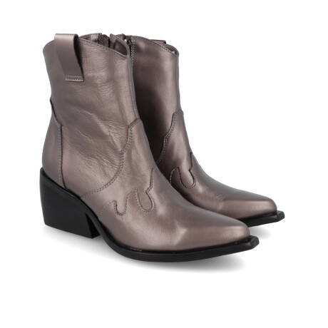 BOTA CUERO ISABELLA PLATEADO