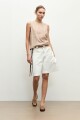 Blusa lino detalle desflecado tostado melange