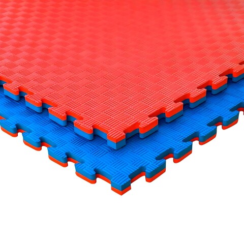 Piso Tatami Goma Eva Encastrable 1x1m 2cm Yoga Pesa Mancuer Color Azul Rojo