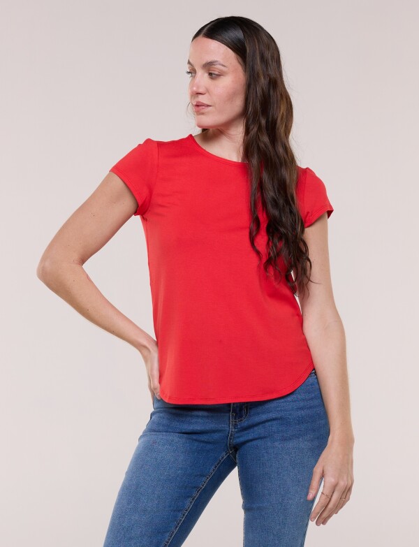 Remera Modal Manga Corta ROJO